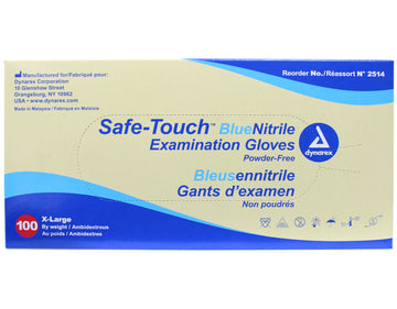 Safe-Touch BlueNitrile Gloves - 100 Pack