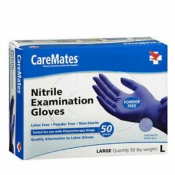 Caremates Nitrile PF Glove Lg 50ct